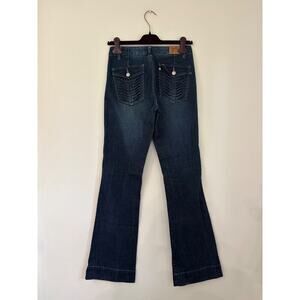 Christian Lacroix Jeans Flare Leg Whiskered y2k mid low rise 27 womens